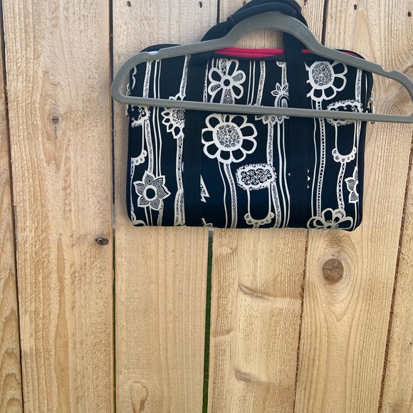 Big Samsonite Neoprene iPad/ Laptop case Black/white Flower power - Picture 8 of 8